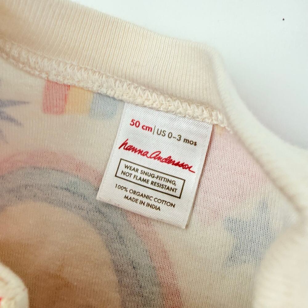 Hanna Andersson Organic Rainbow Zip Sleeper Pajamas, 0/3m - Picture 2 of 6